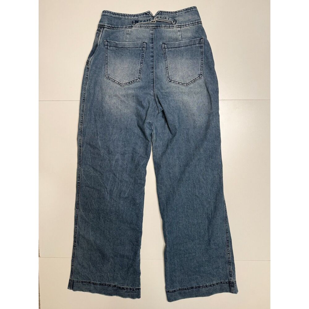 House of Harlow 1960 Womens 28 High Rise Wide Leg Jeans Blue Double Button Denim - Picture 5 of 6